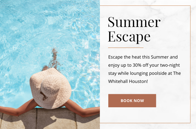 summer escape escape the heat this summer and enjoy up to 30% off your two night stay while lounging poolside book now