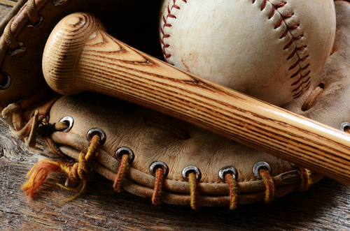 baseball glove bat and ball