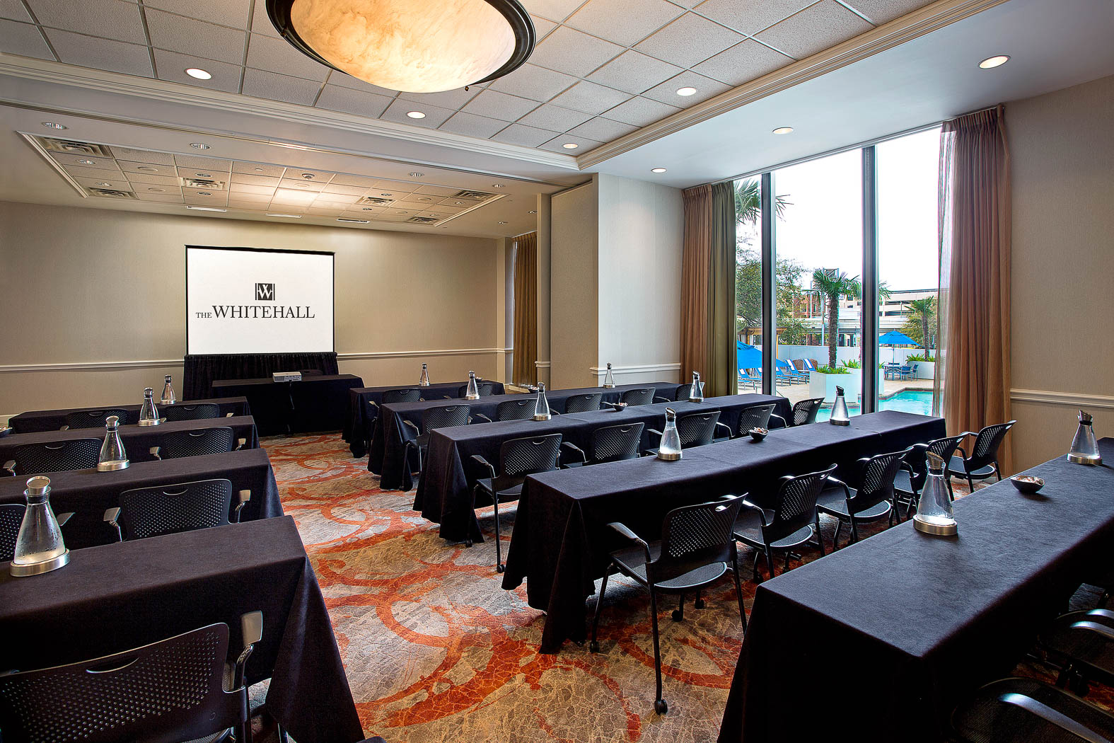 conference room with projector screen 