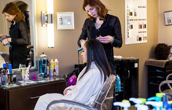 woman getting her hair done 1