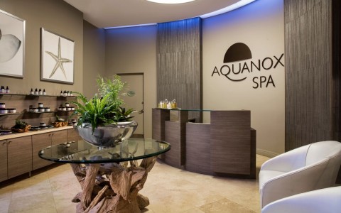 Aquanox Spa lobby at the Trump International Beach Resort