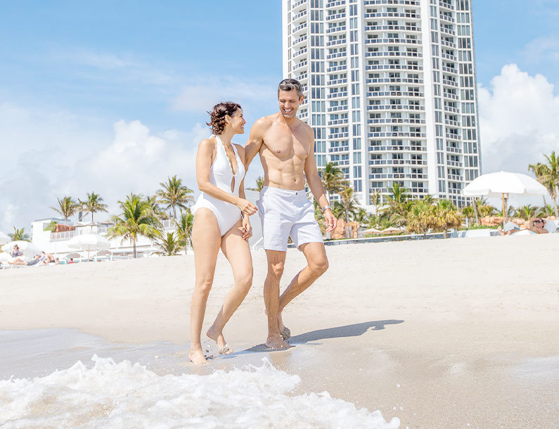 couple walking on the beach