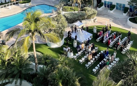 wedding ceremony on the lawn