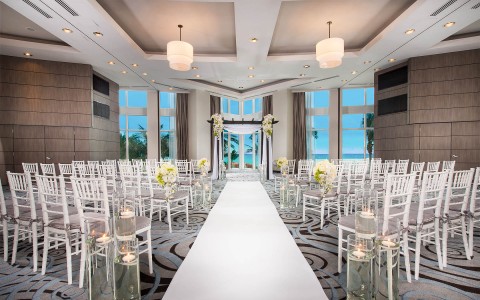 Trump Miami ballroom set up for a wedding ceremony