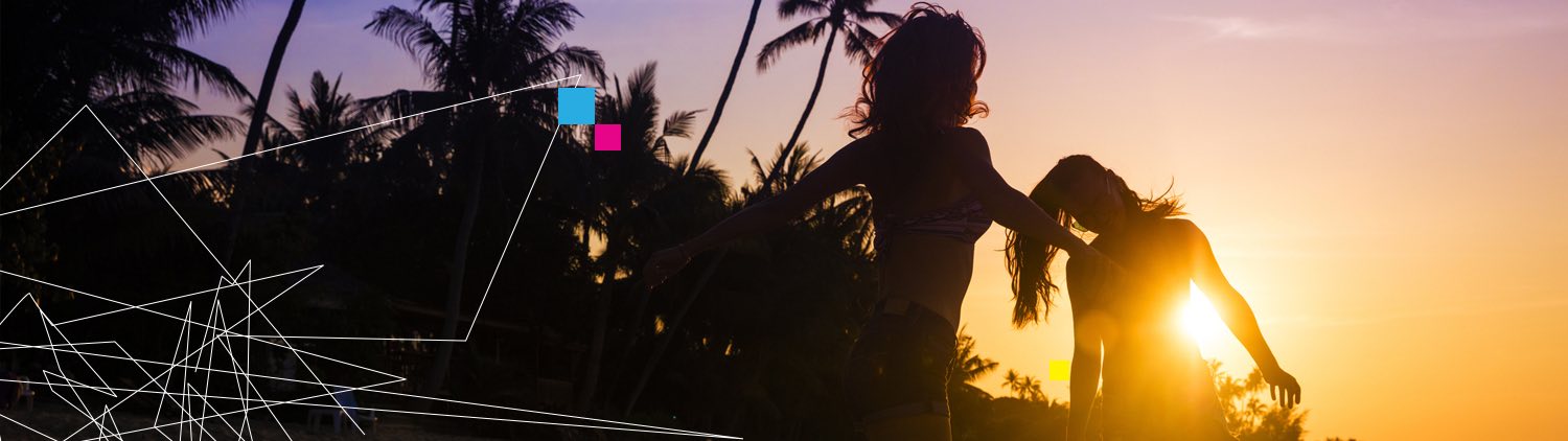 woman stretching at sunrise