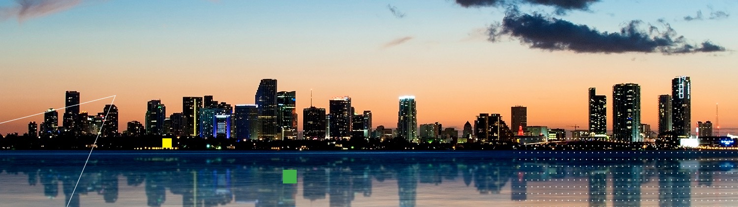 miami skyline at sunset