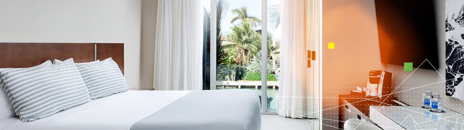 guest room with king bed