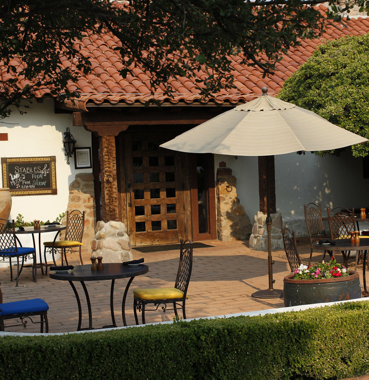 outdoor dining patio of stables ranch grille