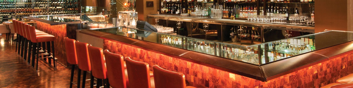 Bourbon bar at night