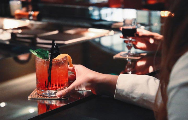 Fruity cocktail at Bourbon Steak