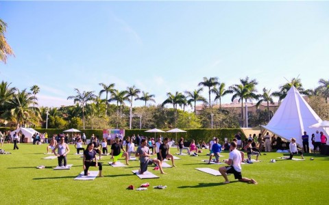 Yoga on mats
