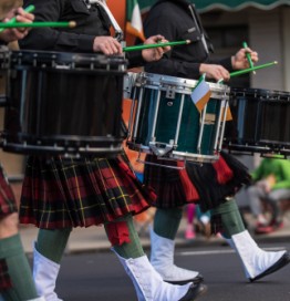 saint patrick day irish marching band drummers