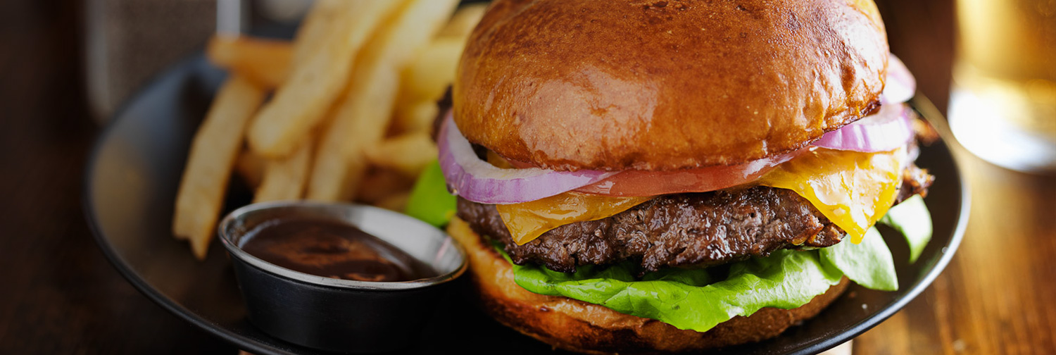 Burger with fries