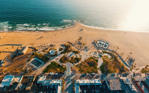 aerial view of beautiful view of the beach 
