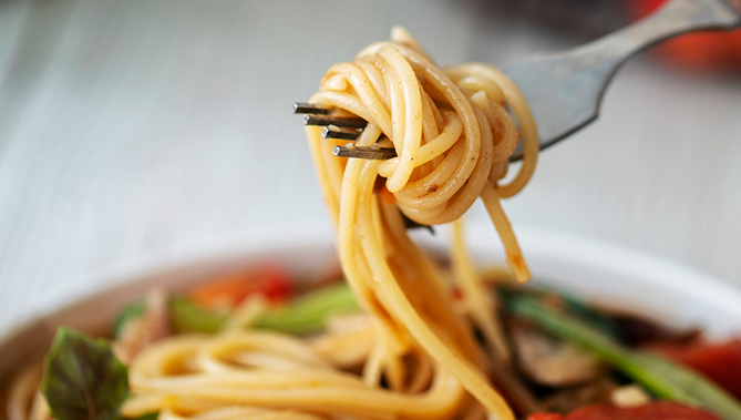 spaghetti being served at barrique