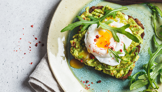 delicious egg and avocado toast at the great white dining