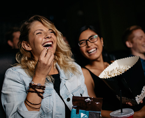 women watching a movie