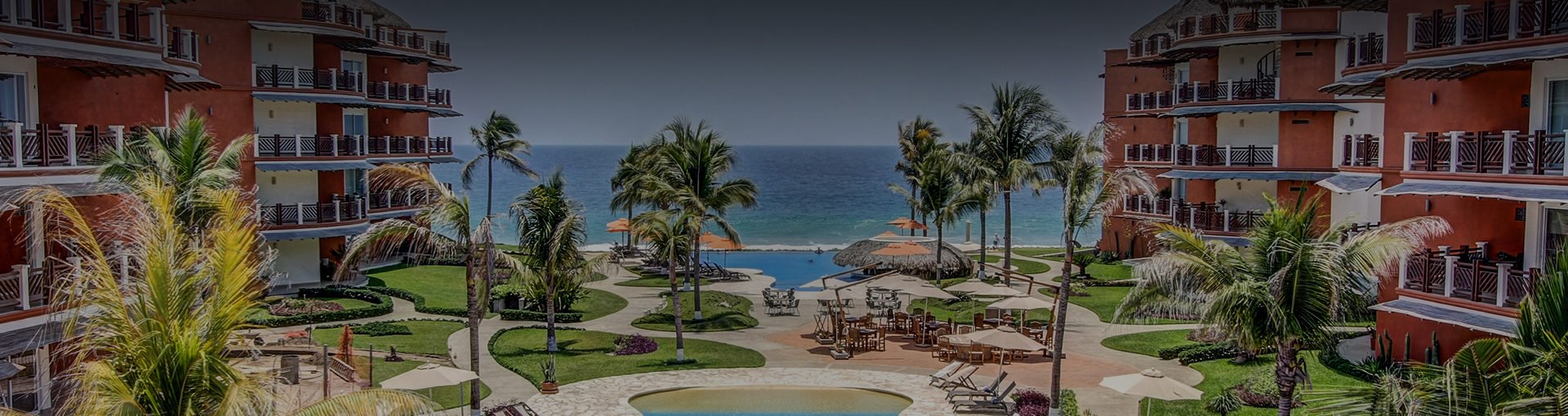 resort aerial view with pool