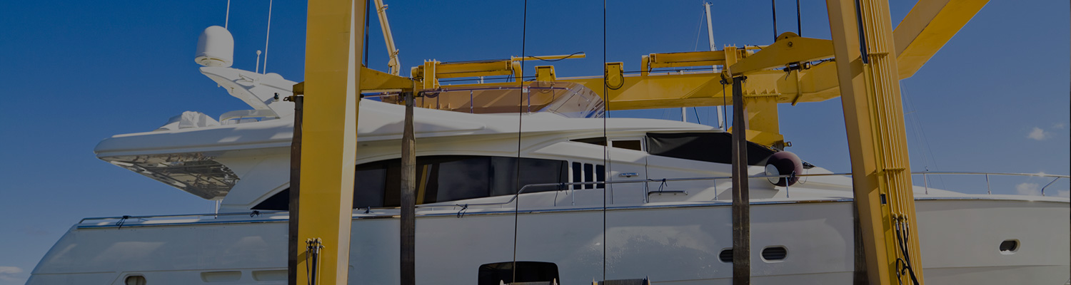 boat being maintenance at a shipyard