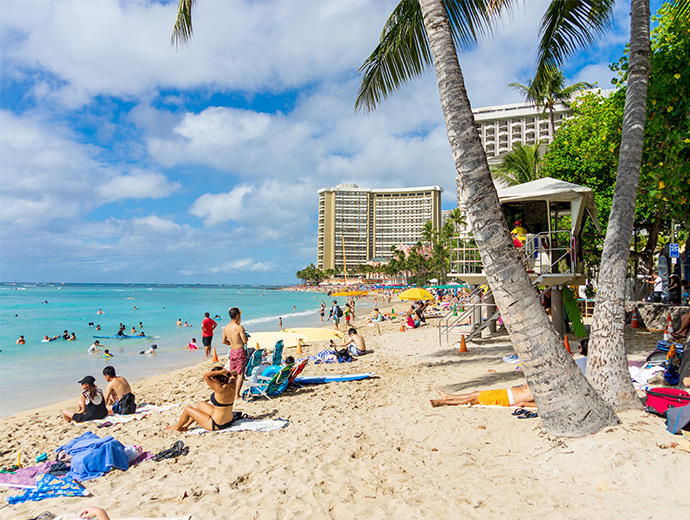 view of a hawaiian beach 