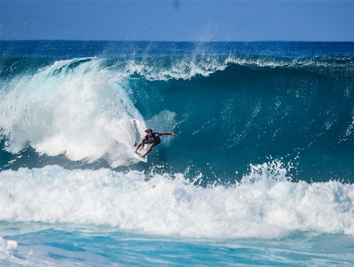 man surfing a big wave 