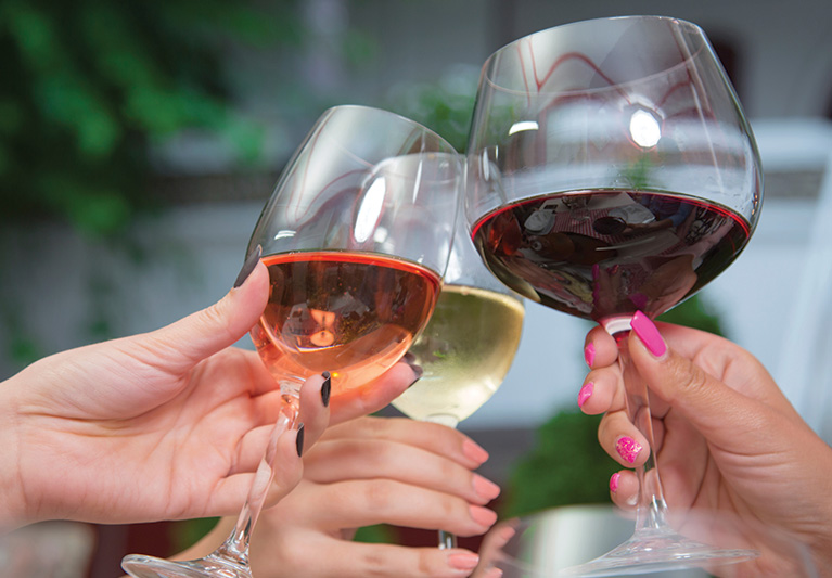 cheering with wine