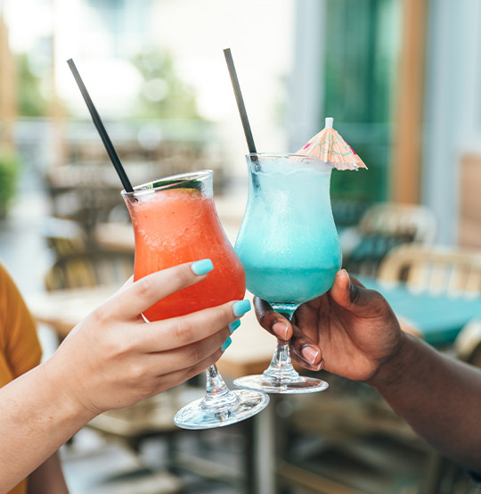 two frozen cocktail drinks