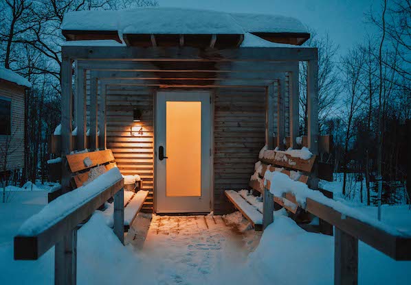 cabin in the winter