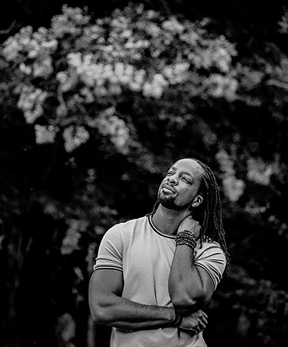 Portrait of Jericho, a young black man and a talented poet