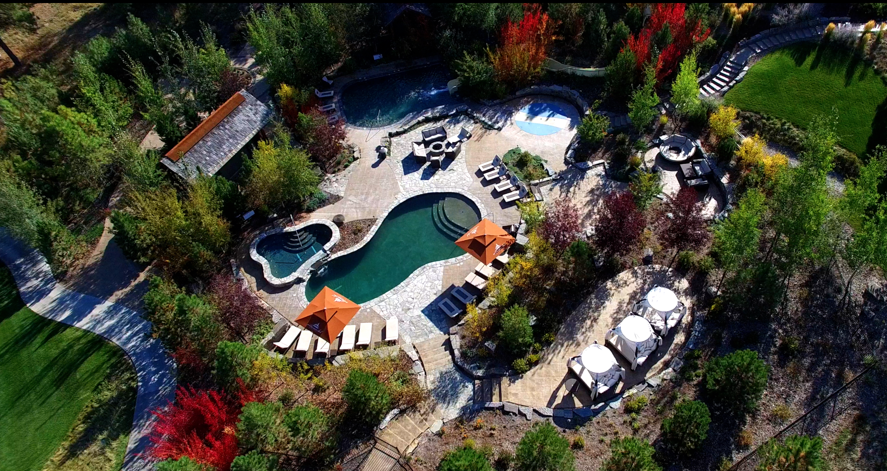 wc drone shot water park aerial