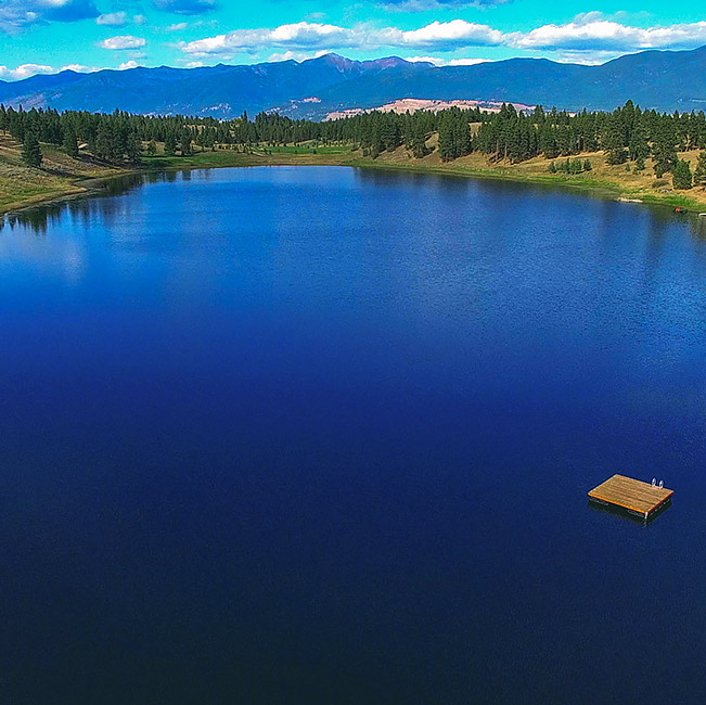 wilderness lake aerial view