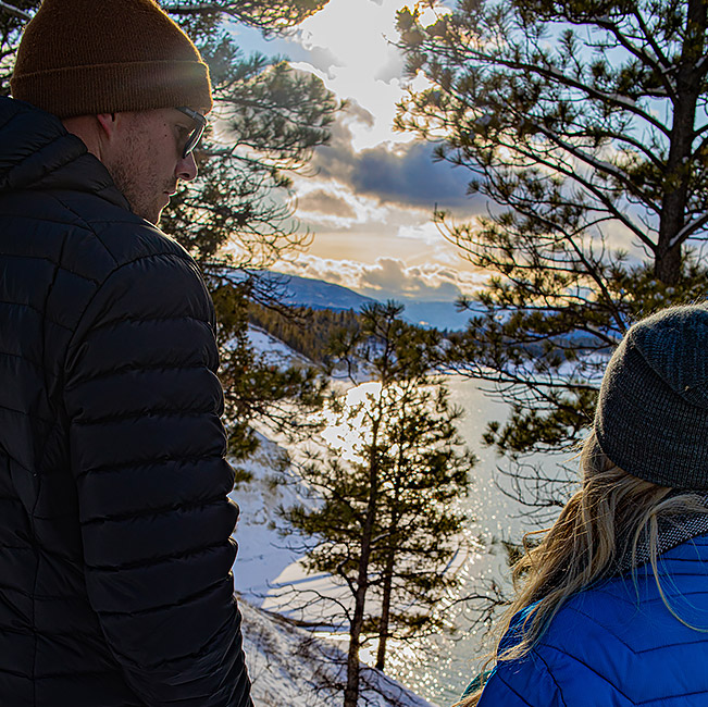 couple overlooking the lake