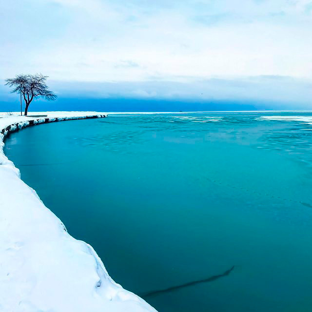 View of a frozen lake 