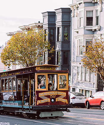 View of a San Francisco rail car 