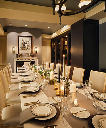Corner view of a sophisticated dining table
