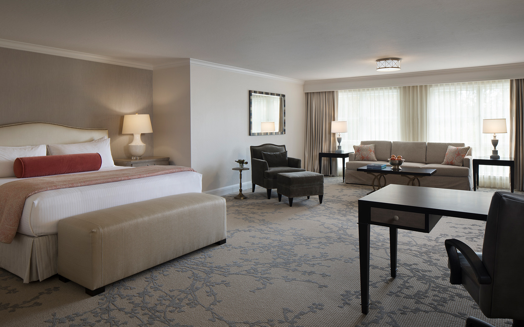 Internal view of La Petite Suite with sophisticated furniture