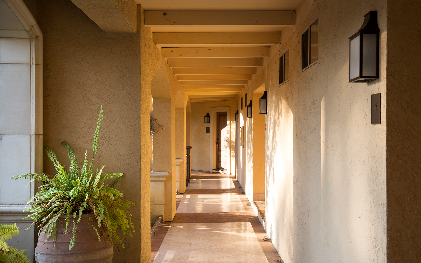 View of a large hallway at day 