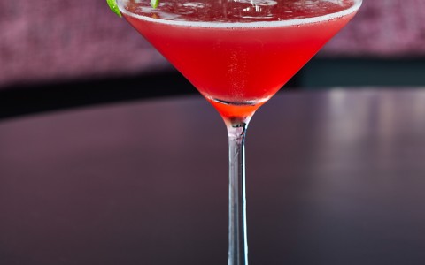 close up of an elegant, hand-crafted drink from the bar