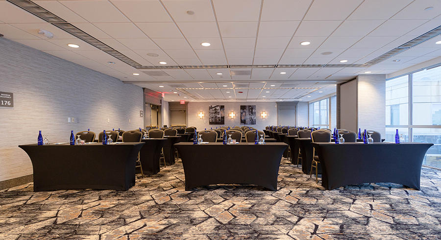 event space set up for a medium sized meeting 