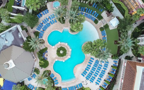 an arial view directly above the pool