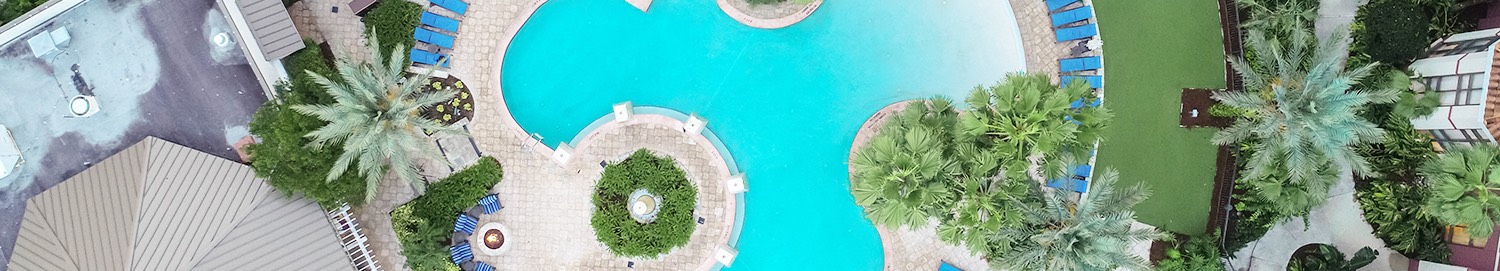 Ariel view of a large pool
