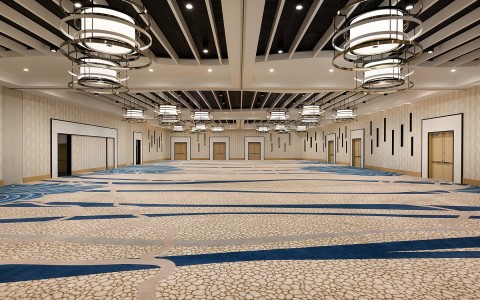 large, empty, and spacious open ballroom