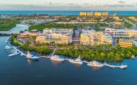 aerial view of hotel property