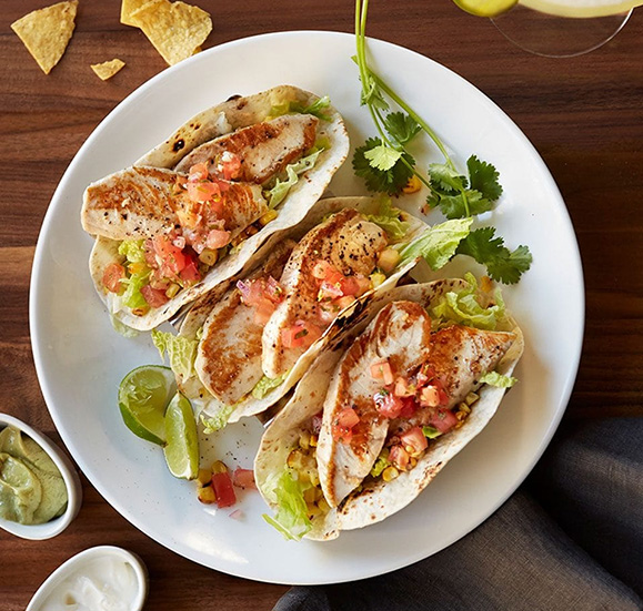 seafood tacos with salsa 