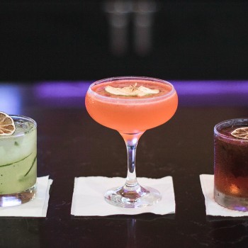 3 cocktails on napkins