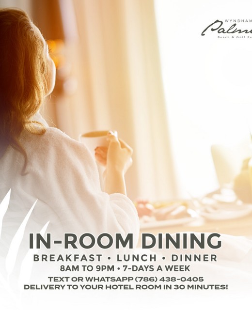 In room dining flyer dining service available 7 days a week