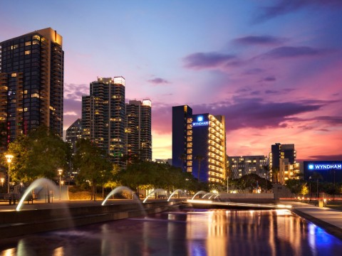 Wyndham San Diego sky line at sunset