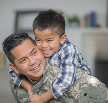 military father with his son
