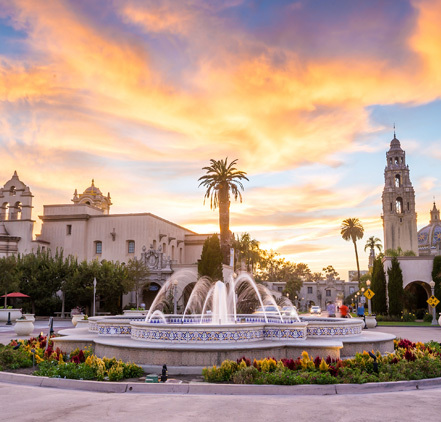 sunset in downtown san diego