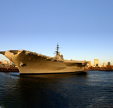 Aircraft Carrier docked in San Diego Bay